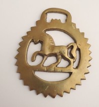 Brass Horse Medallion Vintage English Trot Walk Step Pierced Geo Cog Par... - $14.84
