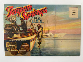 Vintage Postcard Folder Unposted Tarpon Springs Florida FL Unfolded Florida  - £7.84 GBP