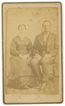 CIRCA 1880&#39;S Named CDV Married Couple Sitting In Chairs Next To Each Other. - £7.56 GBP