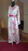 Vintage Embroidered Metallic Caftan fleuri dress, Brocade wedding Takchi... - £212.22 GBP