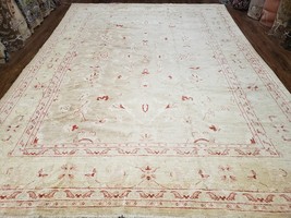 Vintage Turkish Oushak Area Rug 8x12 - 9x13 Wool Handmade Carpet Neutral Colors - $2,391.23