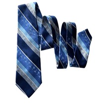 Nicole Miller NY Bartender All Silk Tie MARTINI Glass Blue Stripe Novelty 60&quot; - £8.44 GBP