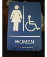 Blue Hard Plastic Men&#39;s &amp; Handicapped Restroom Sign - Braille included -... - £7.11 GBP