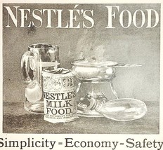 1895 Nestle&#39;s Food Victorian Milk Advertisement Ephemera 5 x 7 - $20.99