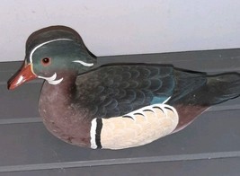 Vintage Hand Painted Wood Drake Duck Decoy Signed 1992 M Ayers Cast Resin - $459.90 MXN