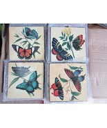 Lot of 12 Painted Tiles Home Wall Decor 6x6 Butterflies Glossy #1134 - $129.42 MXN