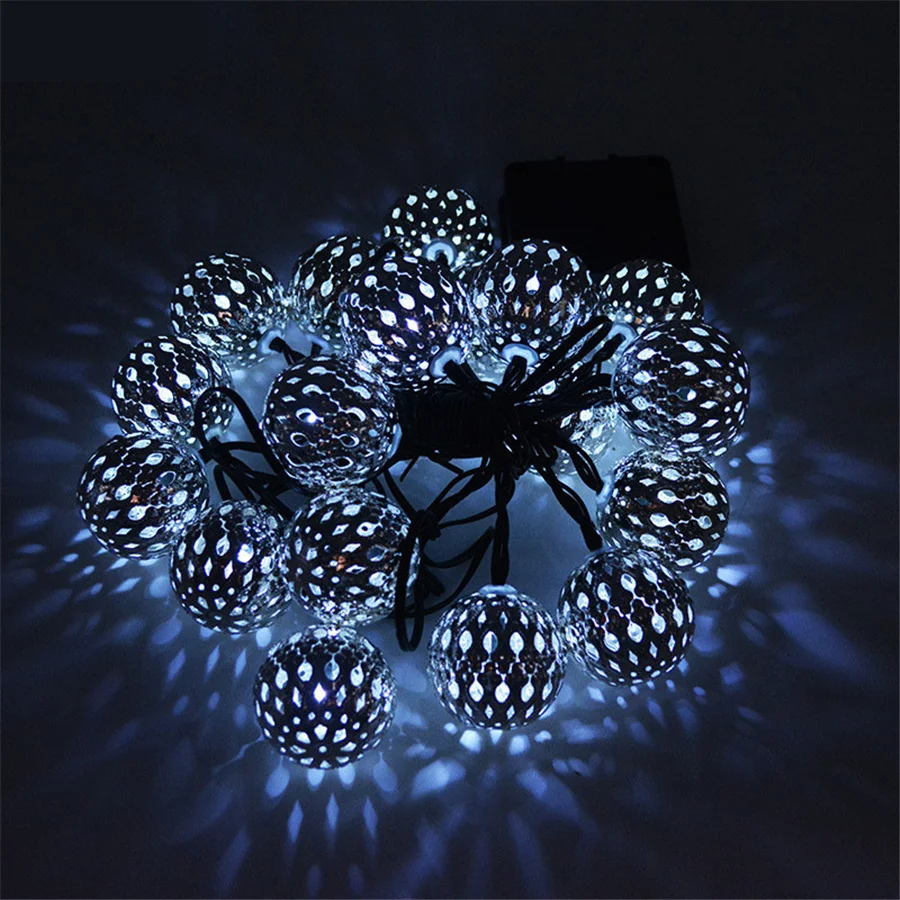 Christmas Decorations For Home Outdoor Solar Moroccan Ball String Lights Waterpr - £200.72 GBP