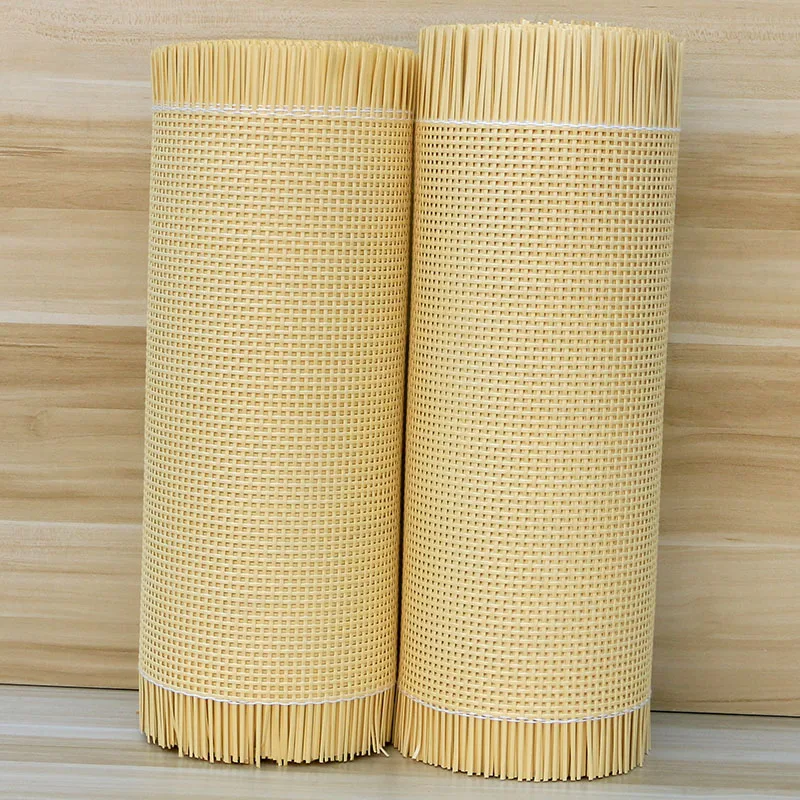 Yellow Coffee Primary Color Plastic Checkered Rattan Roll Weaving Furnit... - £9.33 GBP+