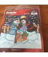 &quot;SNOWMAN FAMILY&quot;- Cute Holiday Counted Cross Stitch Kit by Janlynn  - $10.00