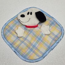 Vintage 1958 Knickerbocker Snoopy Plaid Satin Baby Security Blanket Love... - $1,391.87 MXN