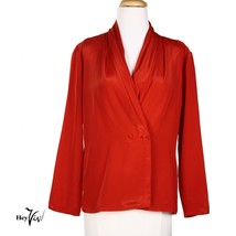 Vintage Nicola Red Crossover Front Top Blouse or Light Jacket Size 6 - H... - £14.08 GBP