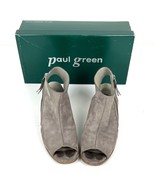 Paul Green Peep-Toe Bootie Gray Leather Sz. 7.5 - $1,273.30 MXN