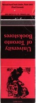 Ontario Matchbook Cover University Of Toronto Bookstores Red Second Hand Eddy - £0.75 GBP