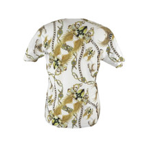 Men Crew T Shirt Makrom Turkey Medallion Chain Floral European 1217-420 White image 4