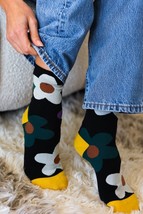Black Floral Ankle Socks - $11.99