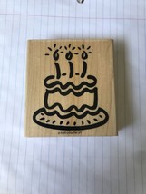 Retired Stampin Up 1995 Birthday Cake Wood Mount Rubber Stamp - £8.25 GBP