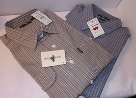 Long Sleeve Chest Pockets Shirts Sz XXL Vtg 2 Hunt Club NEW JCPenney Stripes - £34.70 GBP