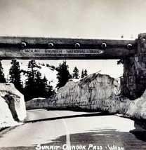 RPPC Mt Rainier National Park Washington 1920s Chinook Pass Bridge Ellis PCBG6F - $29.99