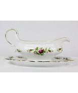 Johann Haviland Traditions Porcelain Gravy Boat with Tray Moss Rose - $21.77