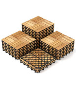 Pack of 30 Acacia Wood Interlocking Deck Tiles-Brown - Color: Brown - $2,877.26 MXN