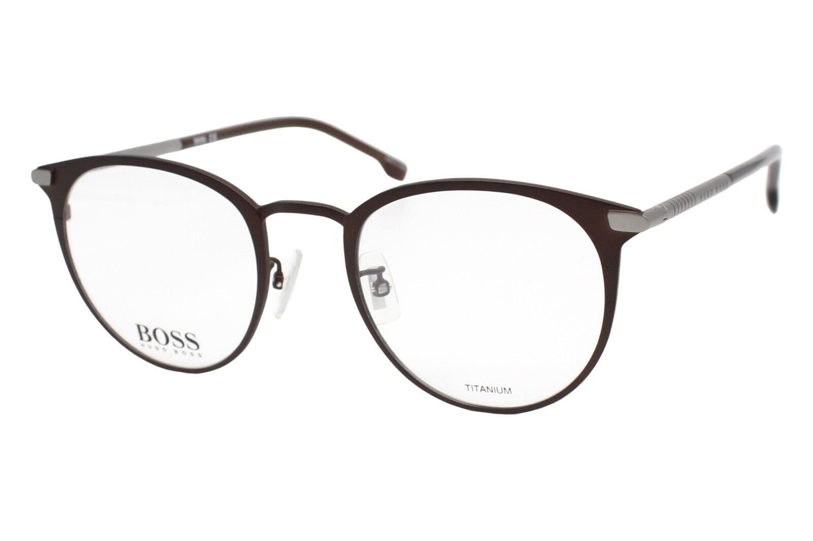 Hugo Boss 1070 4IN Matte Brown Silver Men's Titanium Eyeglasses 51-22-145 W/Case - £50.40 GBP