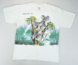Vintage 90s Koalas Single Stitch Shirt Sz L Wrap Around Habitat Watkins Glen NY - £22.37 GBP