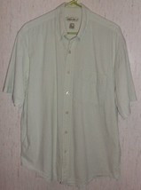 EXCELLENT MENS Eddie Bauer GREEN &amp; WHITE GINGHAM CHECK SEERSUCKER SHIRT ... - $25.20
