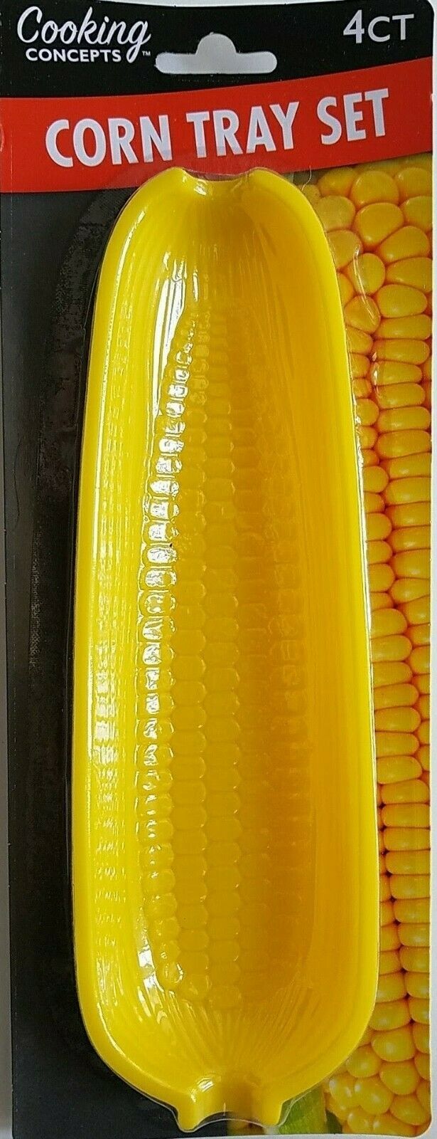 Corn on the Cob Tray Sets 9.5”L x 3”W x 1.3”H 4 Trays/Set - $2.96