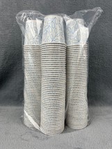 200 Paper Cups 3 oz Bathroom Disposable Blue Leaf Design Recyclable SEALED USA - £15.79 GBP