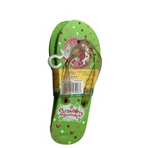 New Strawberry Shortcake Girls Size 3 4 Flip Flop Sandals Thongs Green Pink - $9.89