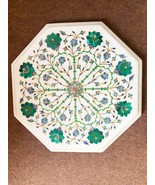 15" White Marble Handicraft Coffee table Top with Pietre Dura inlay work... - $950.00