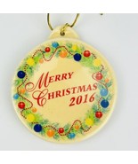 Fiesta 2016 Ornament Merry Christmas Wreath on Ivory Ceramic Limited Ret... - $24.18