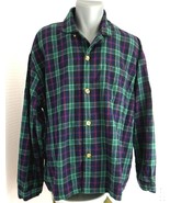 Cabelas Blue Green Plaid Cotton Flannel Button Front Shirt Mens  XXLarge... - £32.04 GBP
