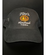 Titos Vodka Black Trucker Bartender Hat Mesh Back Flexfit Embroidered Logo Texas - $241.36 MXN