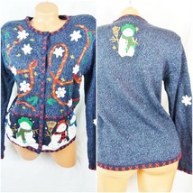 Designer Studio Medium Blue Ugly Christmas Sweater - £21.32 GBP