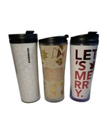 LOT OF 3 STARBUCKS Christmas Holidays Themed Travel Tumblers - USED  - £27.06 GBP