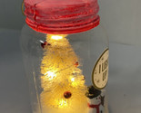 Silvestri Demdaco Snowman Lighted Mason Jar Christmas Ornament 4 inch - £7.33 GBP