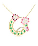 KICKY &amp; PERKY 925 Sterling Silver 14k Gold Plated Enamel Pendant Womens ... - $116.10