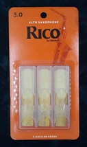 D&#39;Addario Rico Alto Saxophone Reeds 3.0 Strength 3 Count Pack - £5.52 GBP