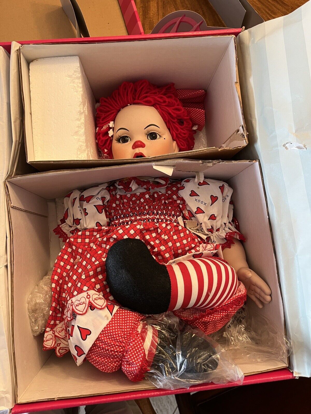 Marie Osmond “Huggs ” & “Kissy”Doll in Red XOXO Shirt w/COA NEW Original Box - $74.25