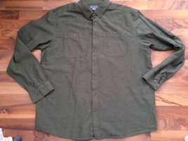 Guide Series Men&#39;s 2XLT Green Cotton Chamois Button Down Long Sleeve Shirt - £19.99 GBP