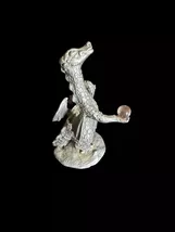 Vintage Pewter Dragon Figurine with Crystal Ball Orb - Fantasy Collectible - $12.00