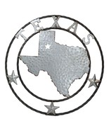 Large 24&quot; Rustic Western Lone Star State Texas Galvanized Metal Wall Cir... - $67.90 CAD
