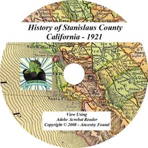 1921 History &amp; Genealogy Stanislaus County California - £4.60 GBP