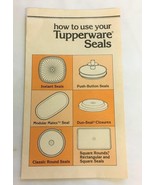 Vintage Tupperware 1982 Brochure How to use your Tupperware Seals - $5.93