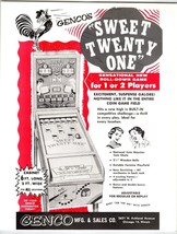 Genco Sweet Twenty One Ball Drop Game Arcade FLYER NOS 1957 Vintage Coin-Op - £25.08 GBP