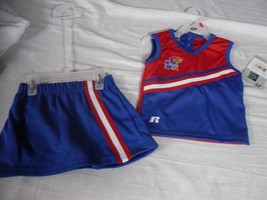 2024 Licensed Ku Kansas University Jay Hawks 2 Piece Cheerleader Uniform 2T-5T - £28.27 GBP