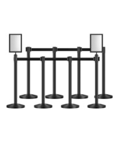 VEVOR Stanchion Post, 8 Pcs Stanchions with Retractable Belts, Carbon Steel - $110.90