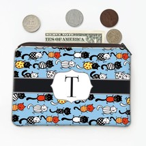 Funny Cats : Gift Coin Purse Kids Drawing Cute Pattern Printed Pets Room Decor D - £7.80 GBP