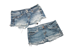 AMERICAN EAGLE Shorts Womens Size 2 Shortie Distressed Frayed Hem Lot of 2 - £21.08 GBP